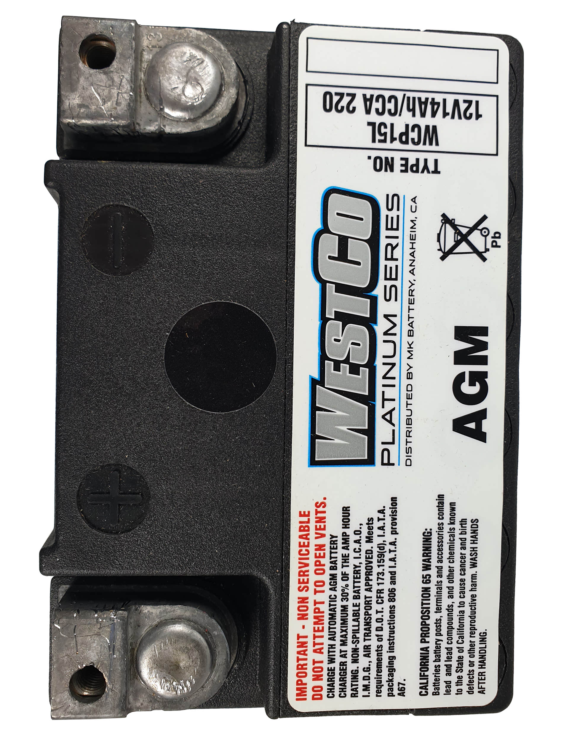 WCP15L SVR15L WestCo Platinum battery 12v 14ah 220CCA
