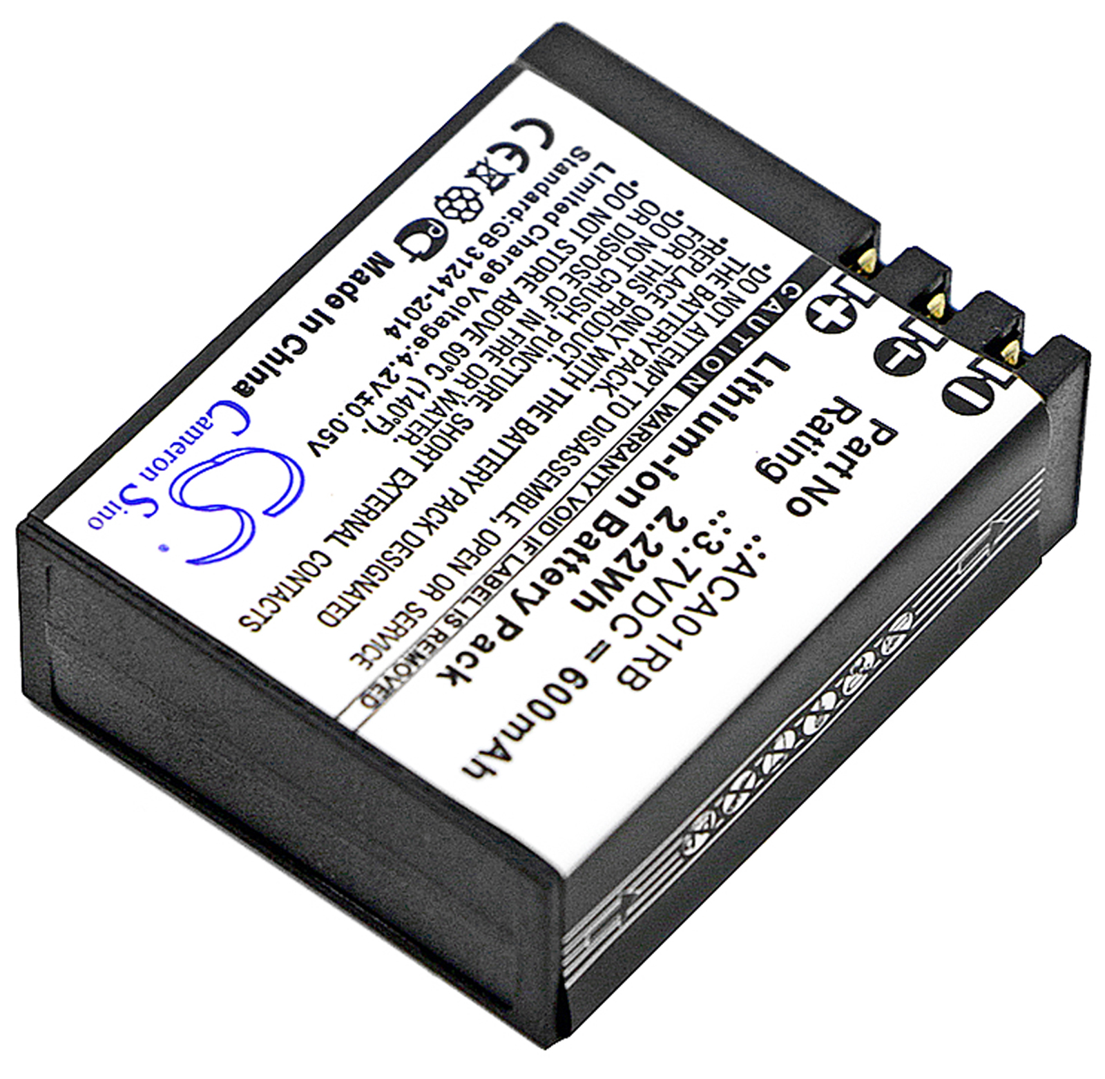 Activeon ACA01RB CX CX-Gold CX-HD camera battery 600mAh