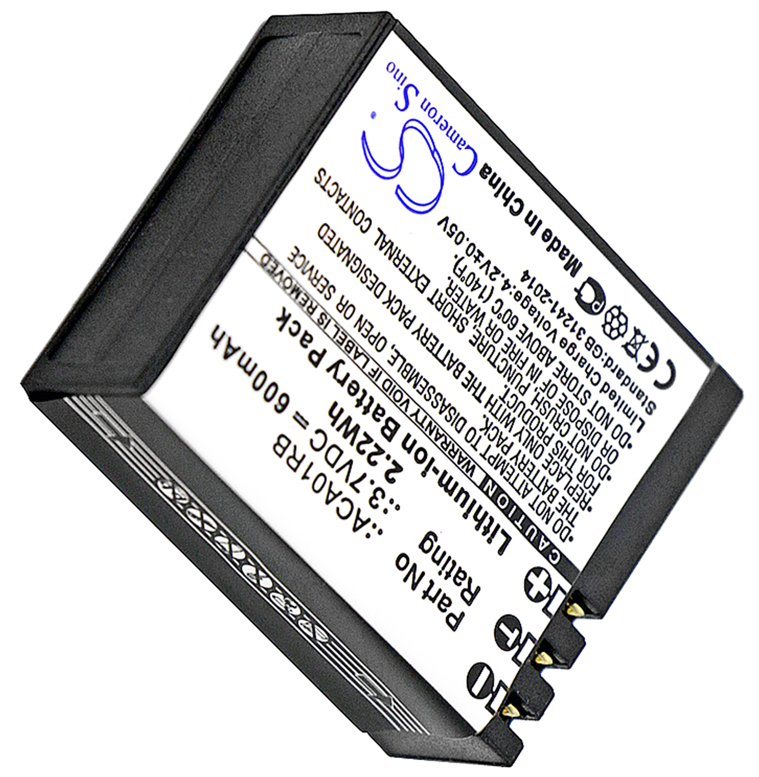 Activeon ACA01RB CX CX-Gold CX-HD camera battery 600mAh