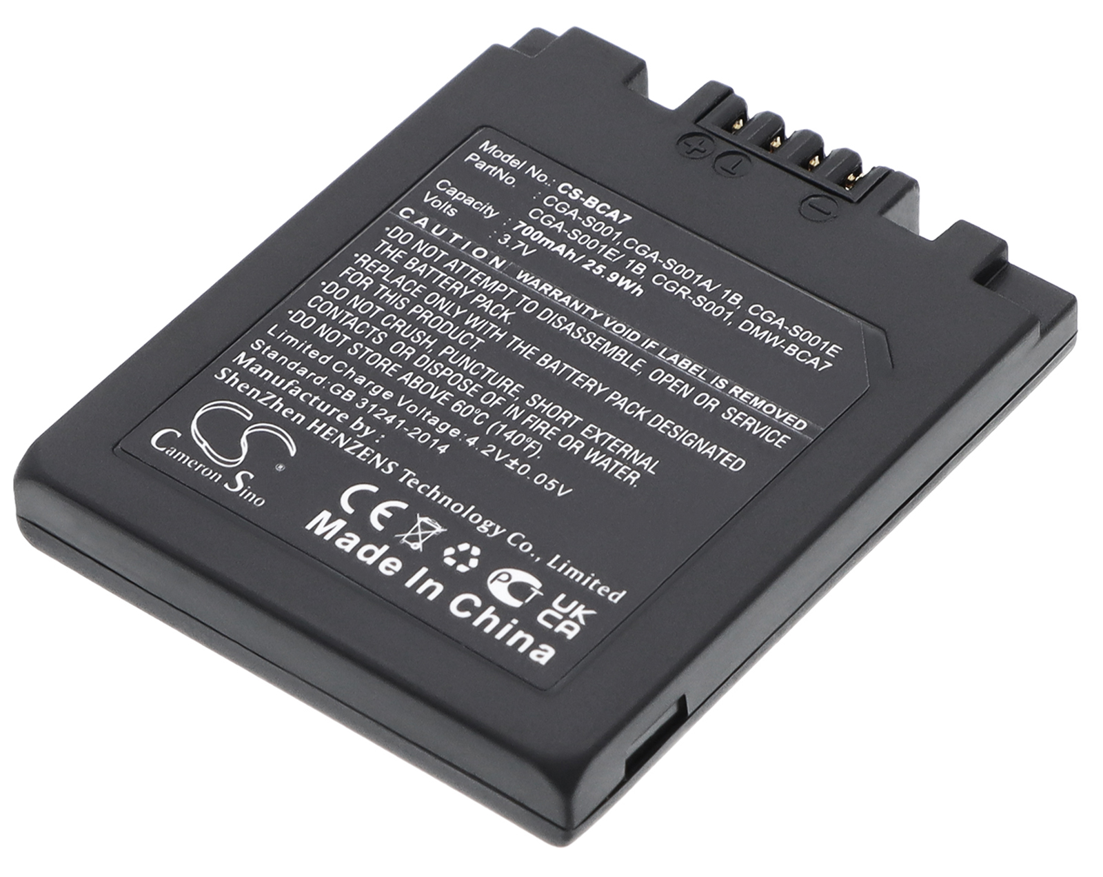Leica D-LUX Panasonic Lumix DMC-F1 DMC-F1B camera battery 3.7V