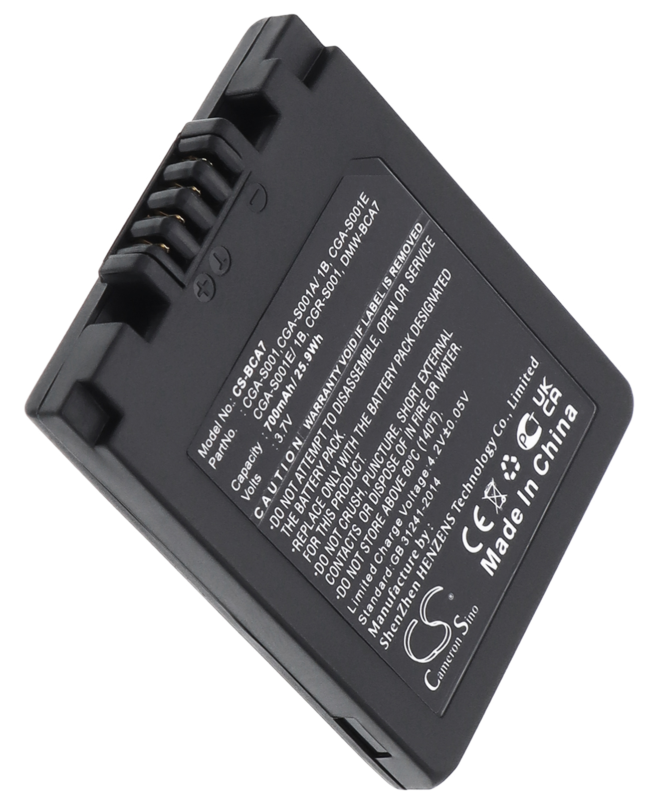 Leica D-LUX Panasonic Lumix DMC-F1 DMC-F1B camera battery 3.7V