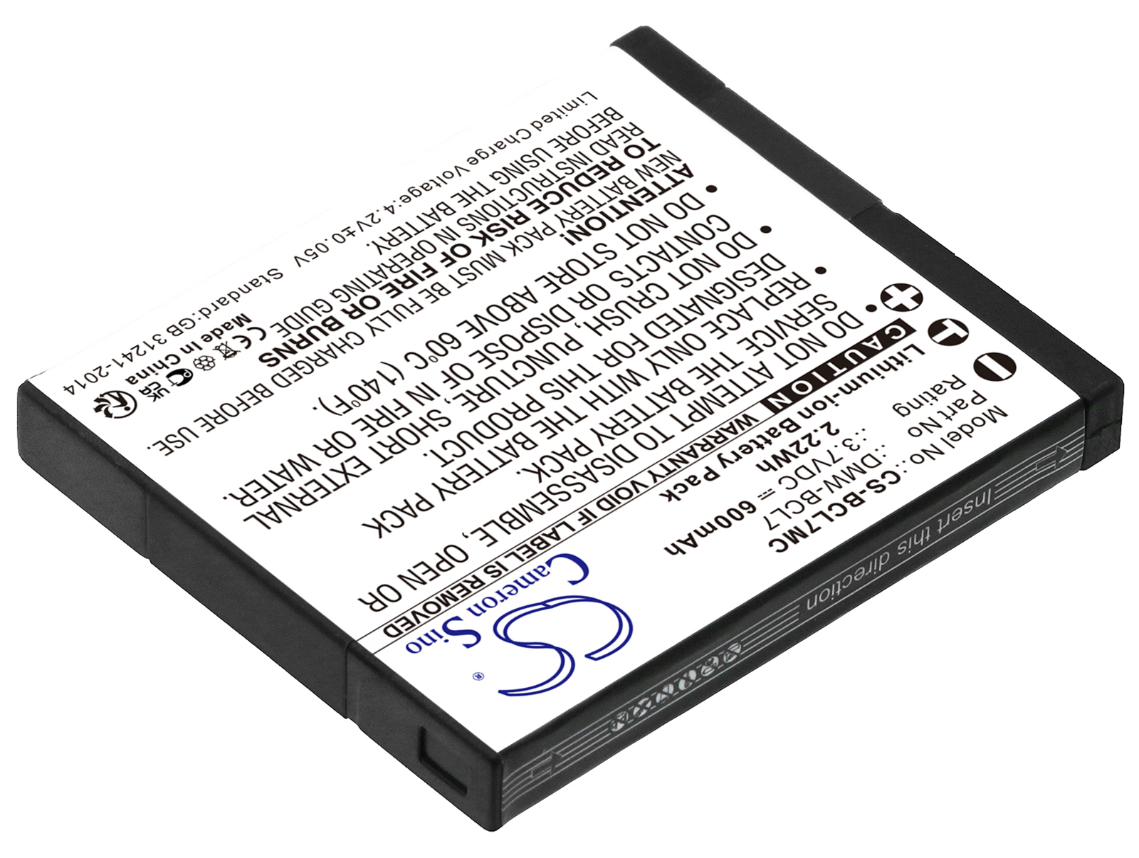 Panasonic Lumix DMC-F5 DMC-F5K camera battery 600mAh Li-ion 3.7V