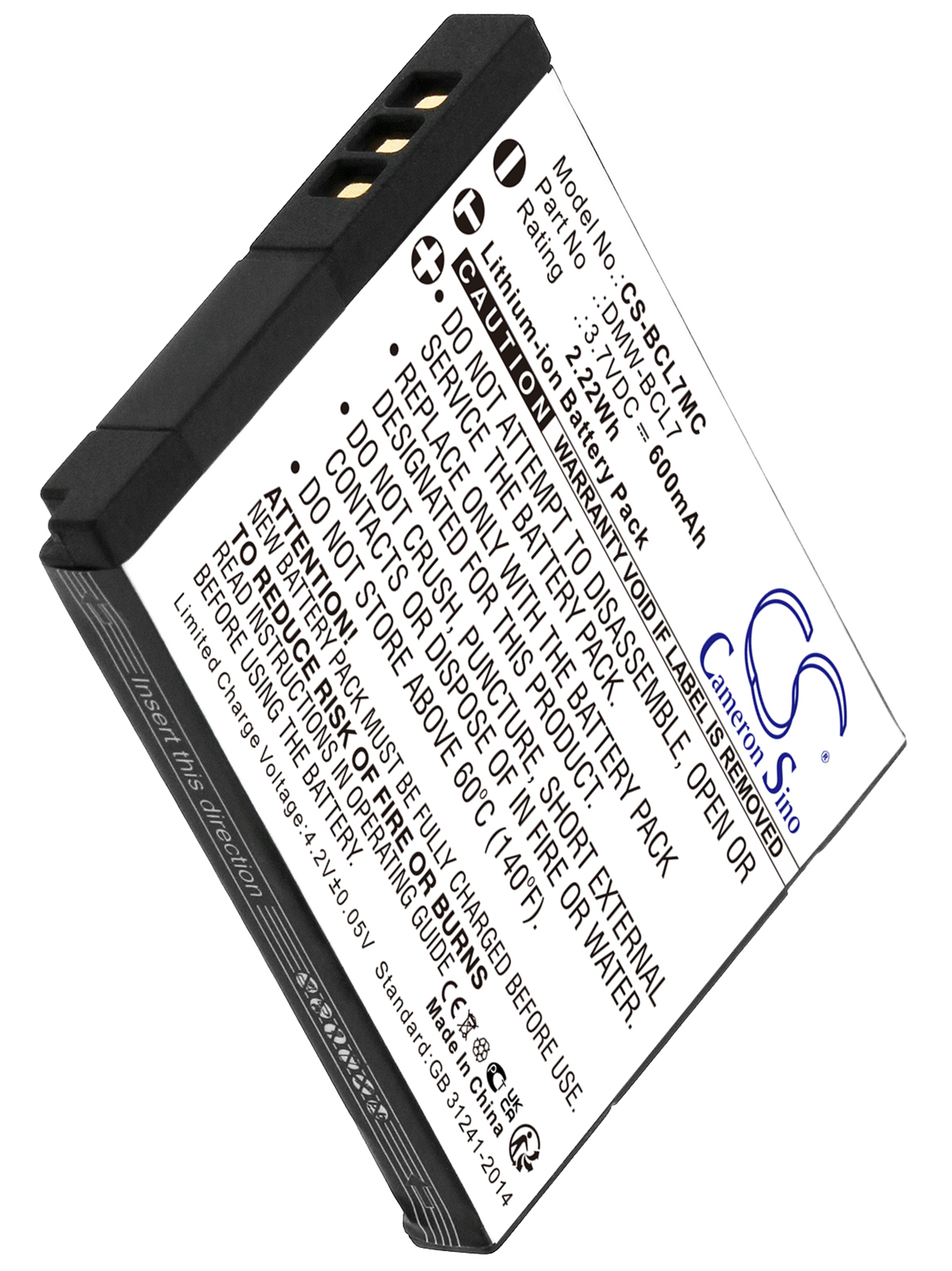 Panasonic Lumix DMC-F5 DMC-F5K camera battery 600mAh Li-ion 3.7V