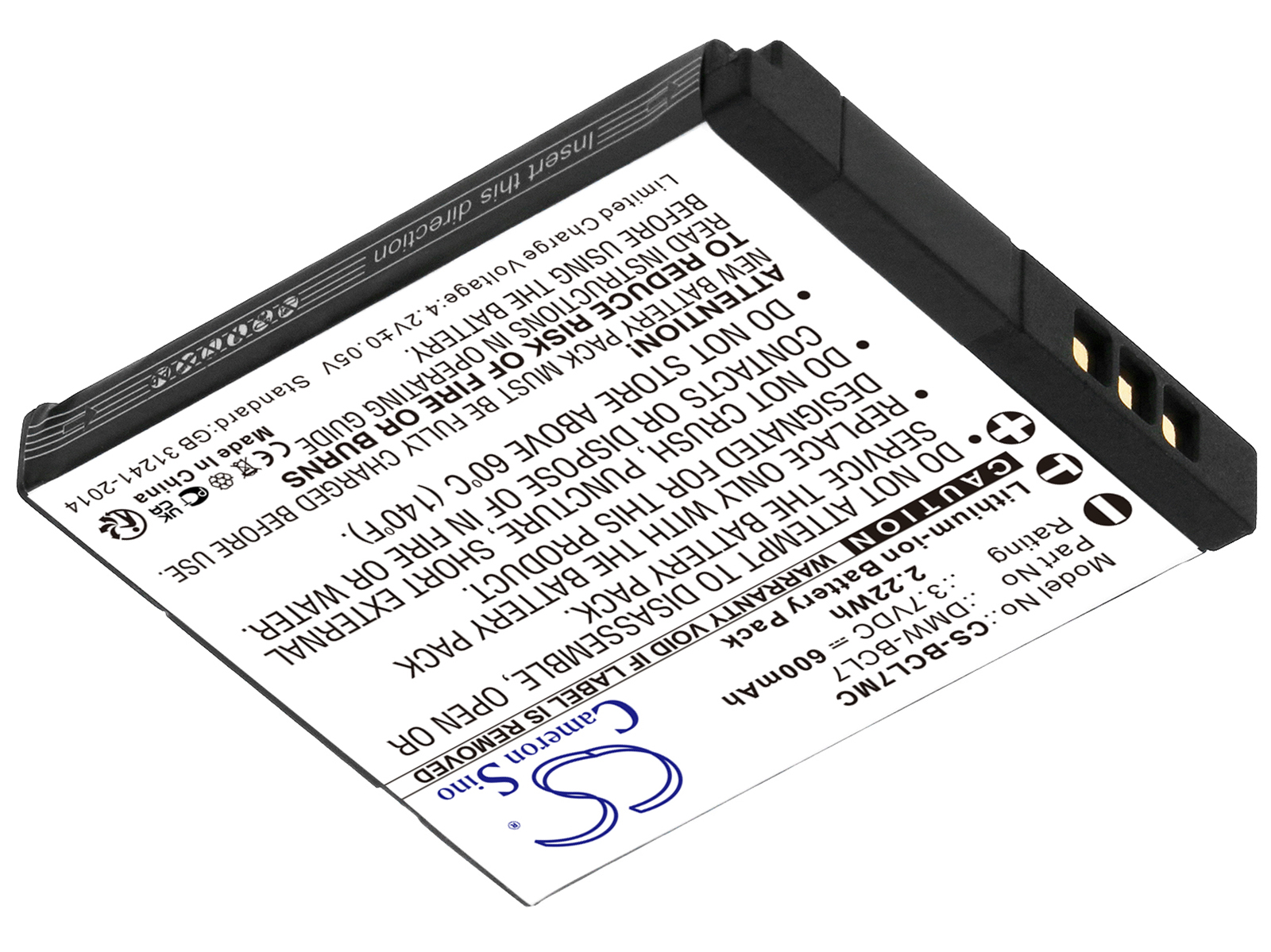 Panasonic Lumix DMC-F5 DMC-F5K camera battery 600mAh Li-ion 3.7V
