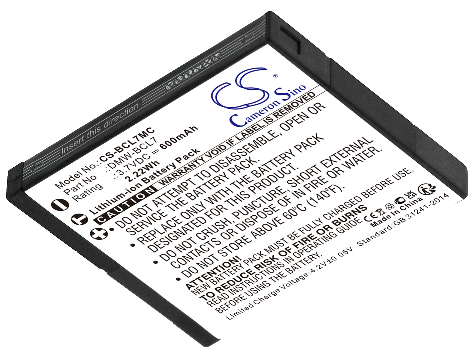 Panasonic Lumix DMC-F5 DMC-F5K camera battery 600mAh Li-ion 3.7V