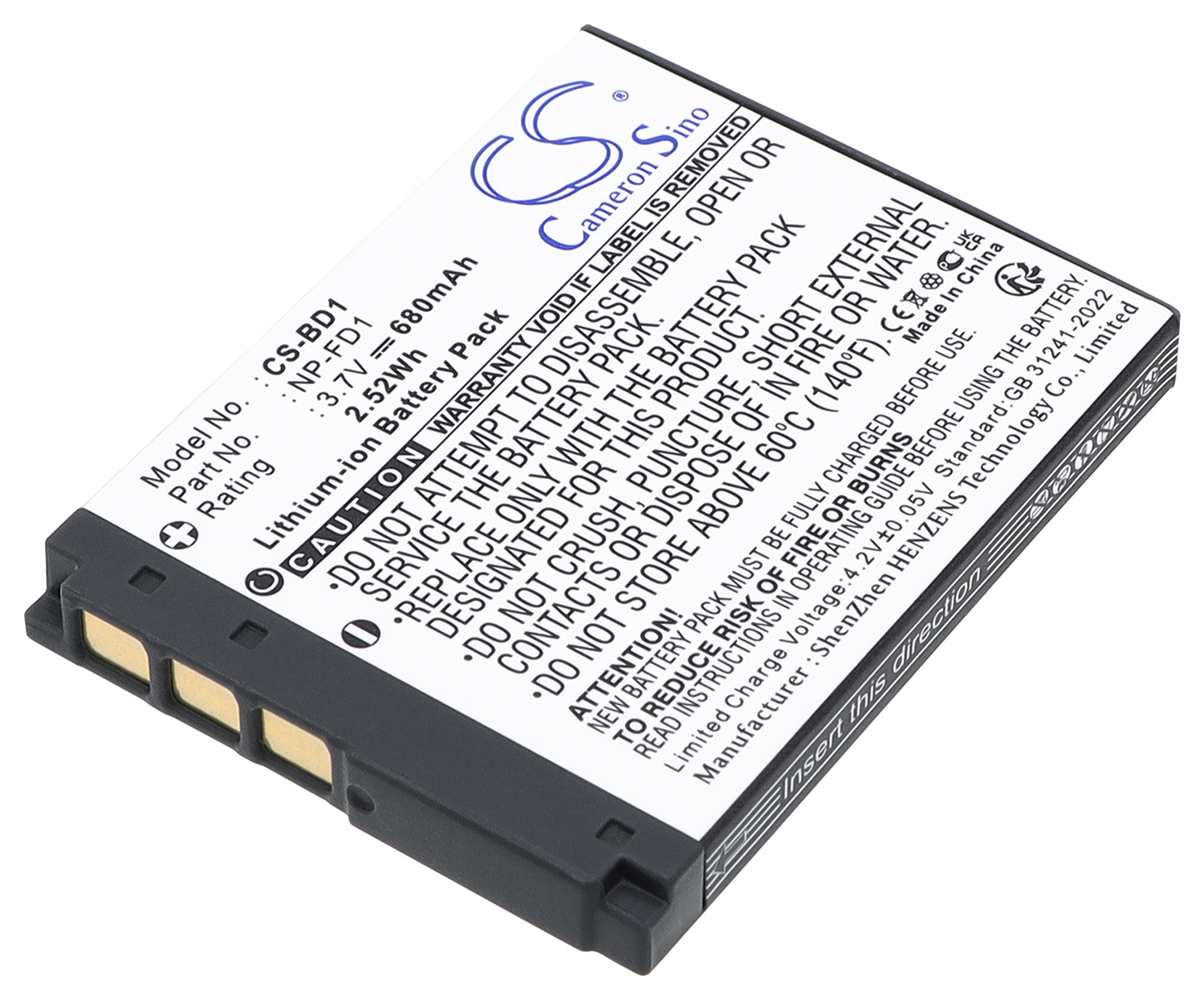 Sony NP-FD1 NP-BD1 camera camcorder battery rechargeable