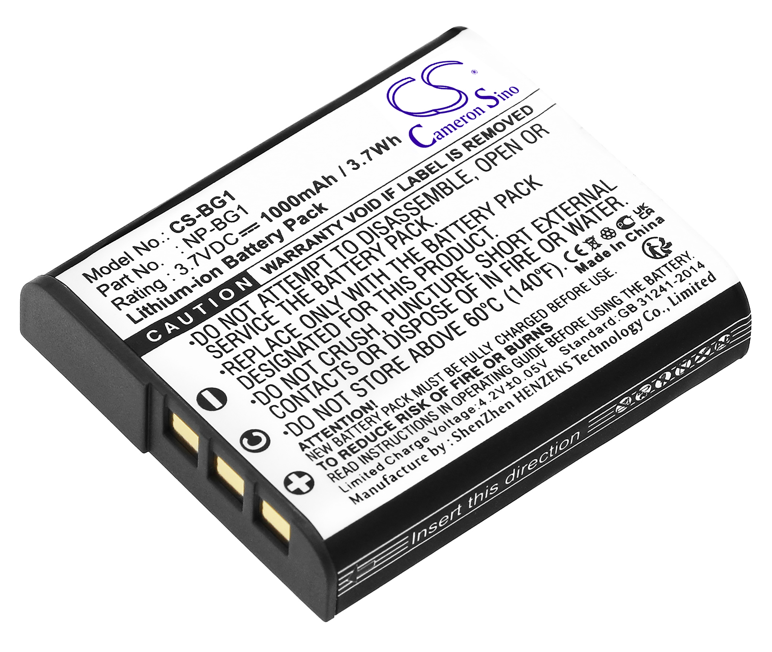 Sony NP-BG1 NP-FG1 battery 3.7v 1000mAh camera replacement