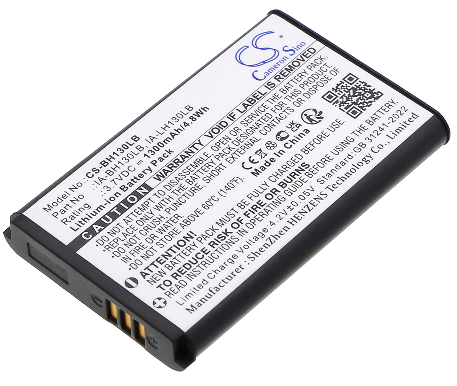 Samsung HMX-U20 HMX-W200 HMX-W350 battery 1300mAh Li-ion 3.7V