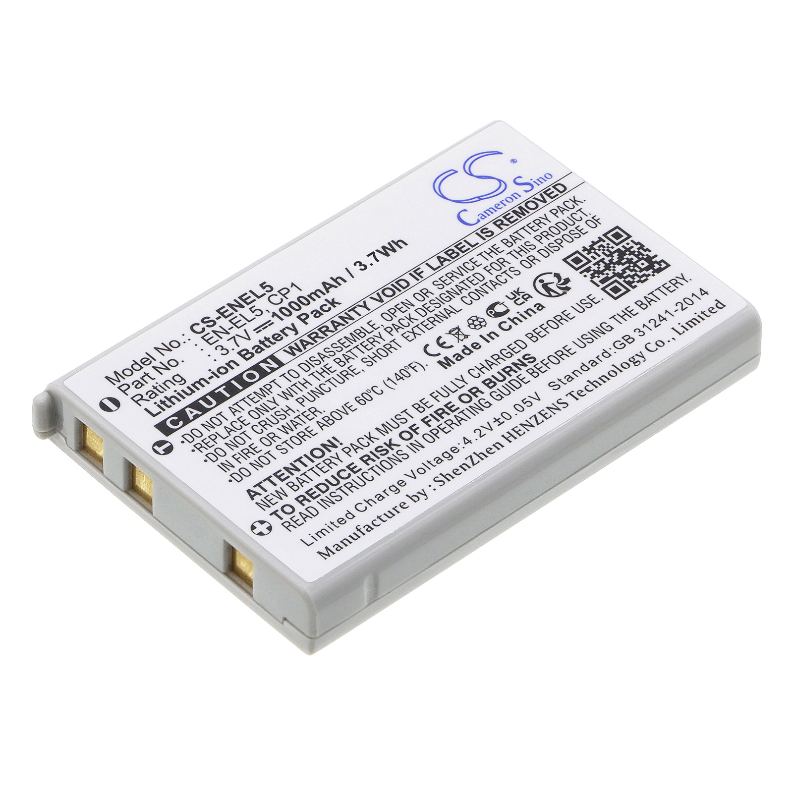 Replacement EN-EL5, VARTA-P52, CP1 battery Nikon Coolpix