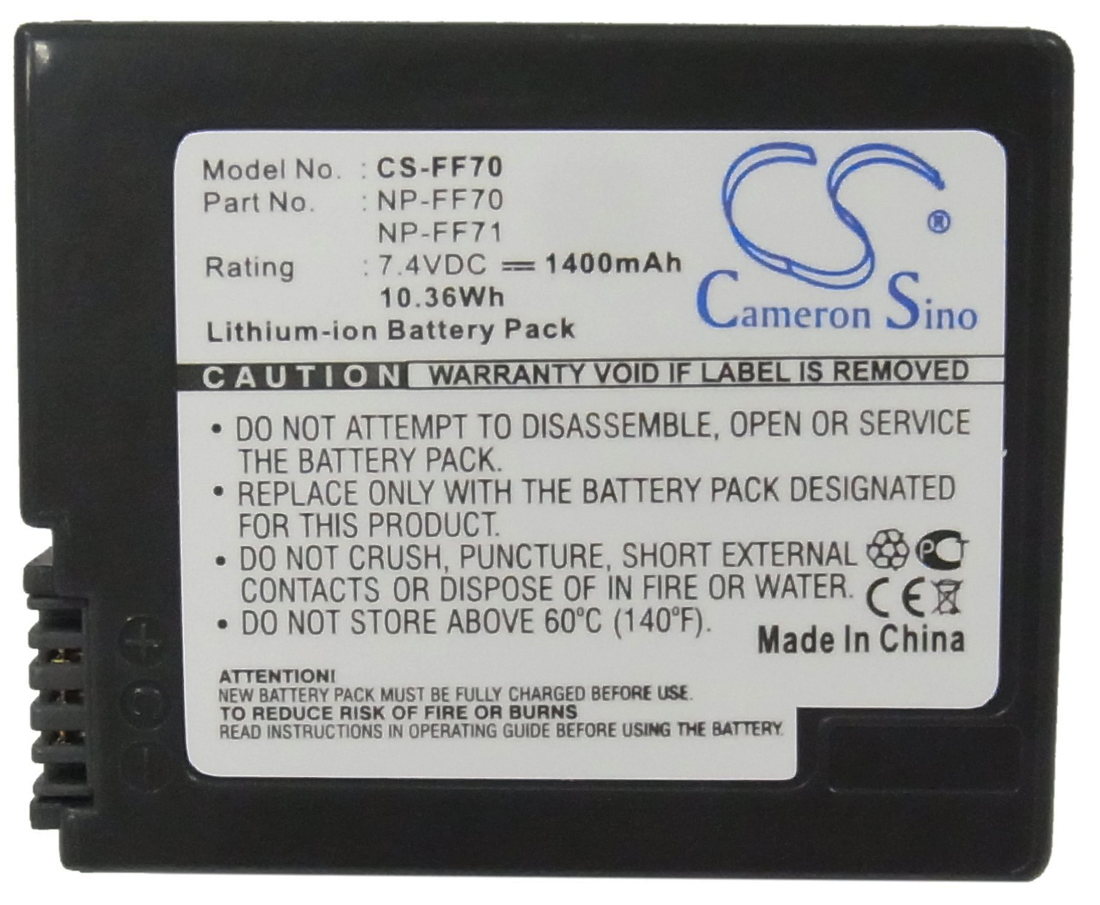 Sony NP-FF70 battery replacement & NP-FF71 NP-FF71S rechargeable
