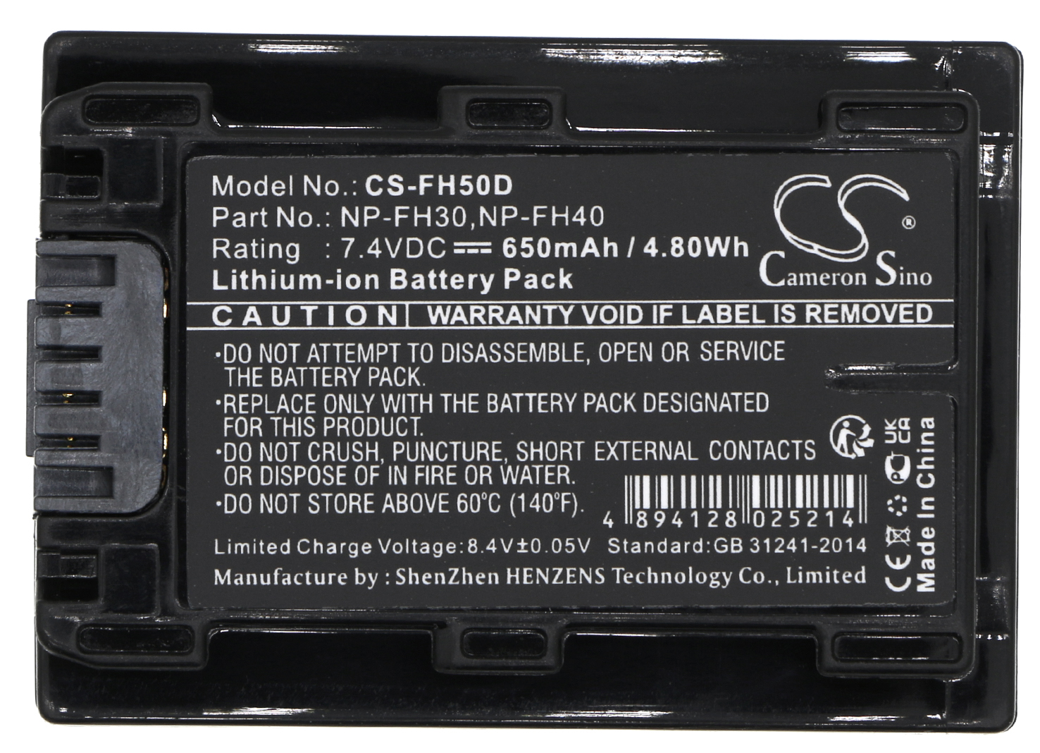 Sony NP FH30 FH40 FH50 NP-FH60 camera battery 650mAh 7.4V