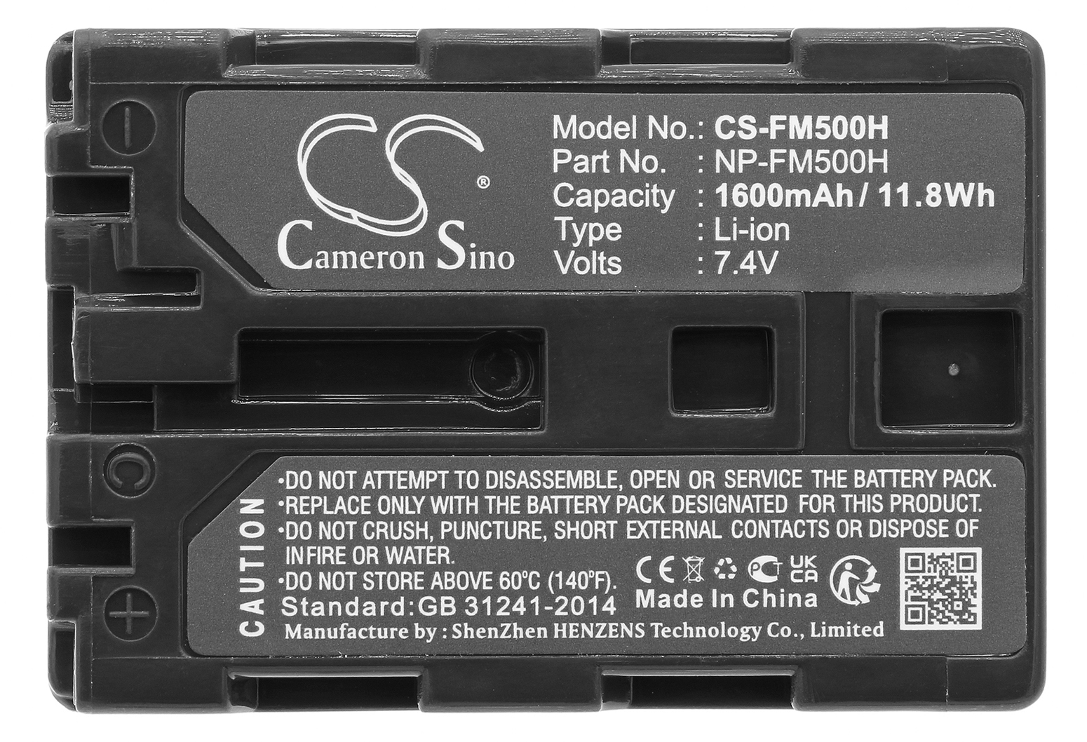 Sony NP-FM500H battery replacement camera 7.4v Li-ion 1600mAh