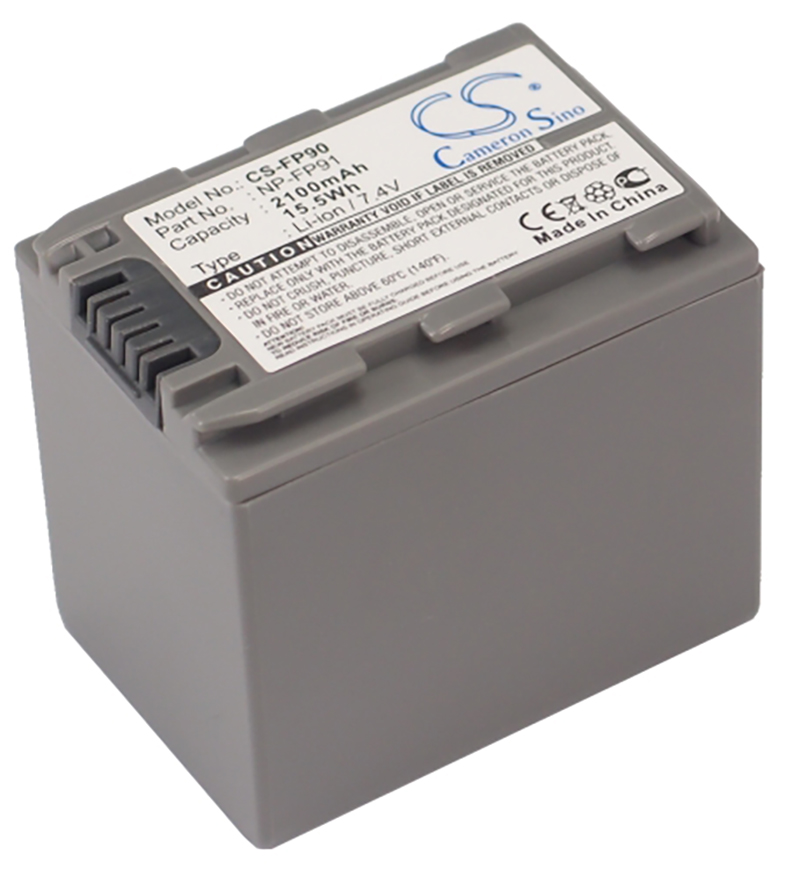 Sony NP-FP90 NP-FP91 DCR-DVD305 battery 2100mAh Li-ion 7.4V
