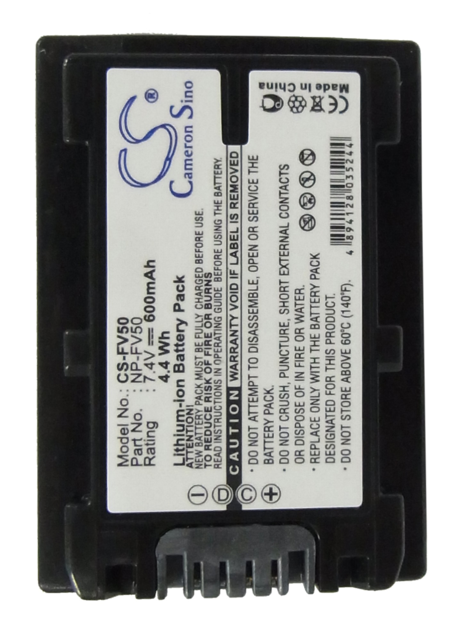 Sony NP-FV50 DCR-DVD403 DCR-SR62 battery 600mAh Li-ion 7.4V
