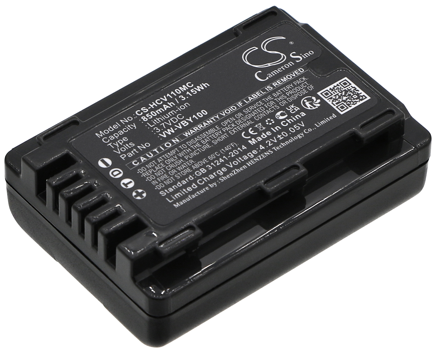 Panasonic VW-VBY100 HC-V110 HC-V110G camera battery Li-ion