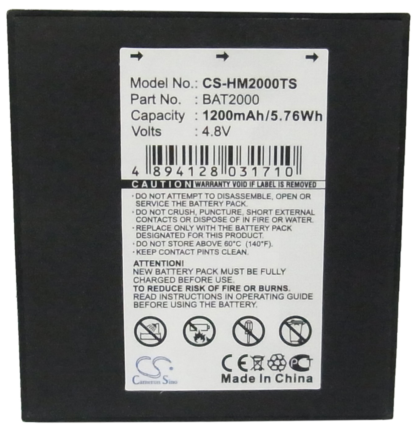 HME COM-2000 BAT2000 battery headset wireless