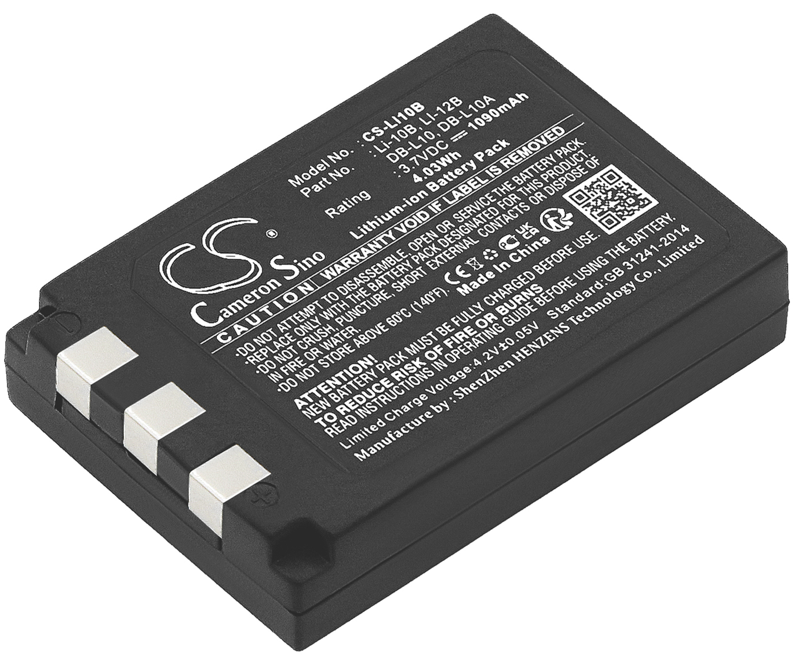 Sanyo DB-L10 DB-L10A camera camcorder battery rechargeable