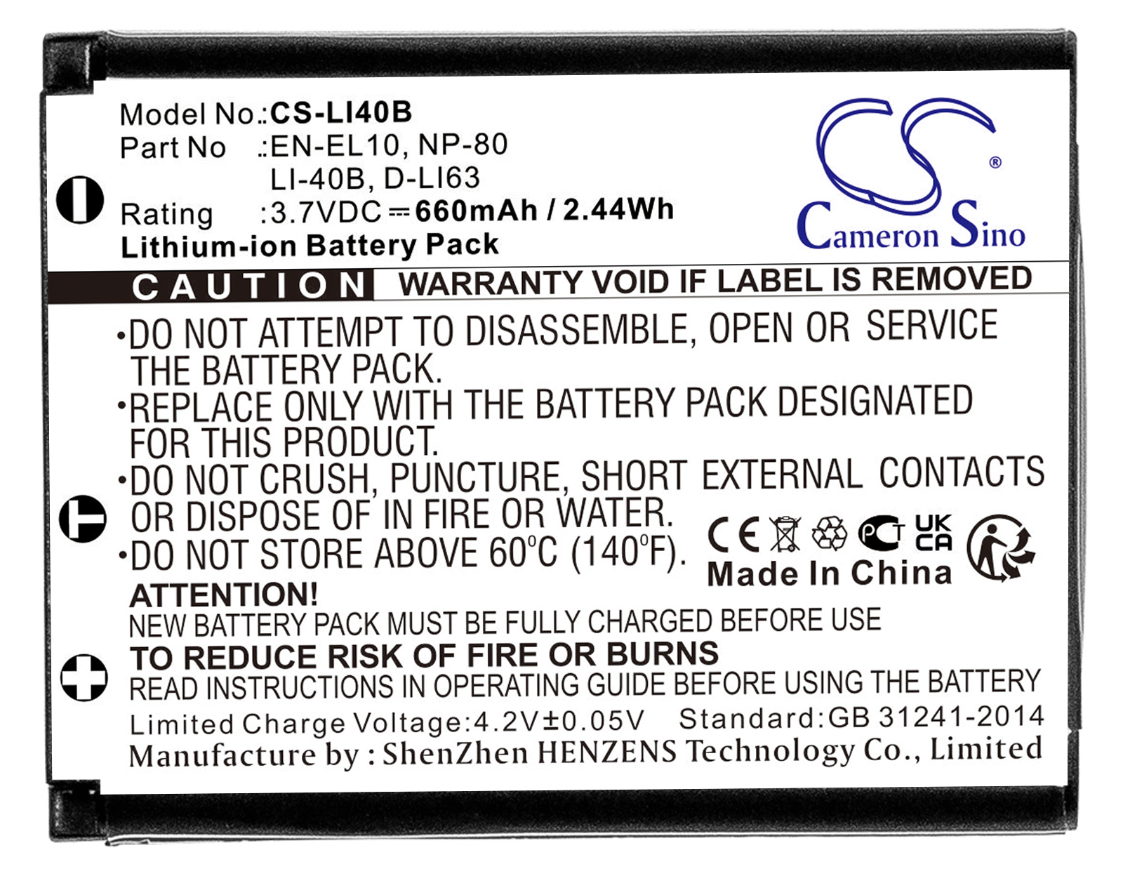 Nikon EN-EL10 camera camcorder battery rechargeable replacement