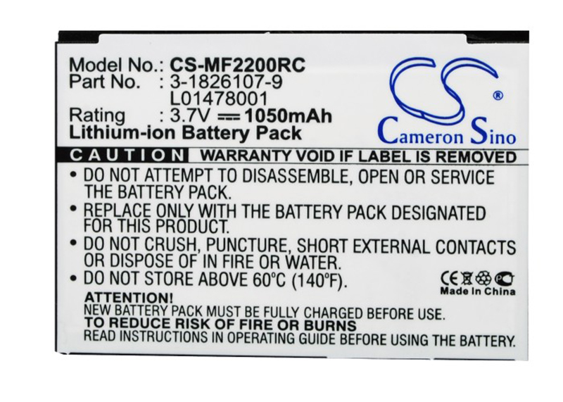 Novatel battery MiFi2200 3G 3-1826107-9 40115114.00 L01478001