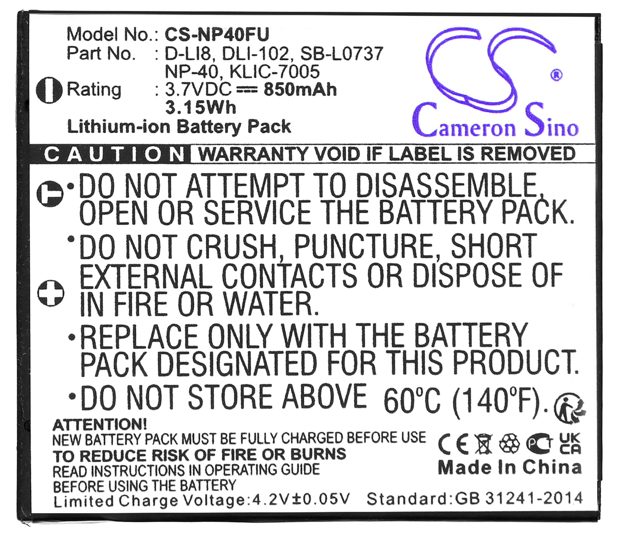 Braun D808 camera camcorder battery rechargeable replacement