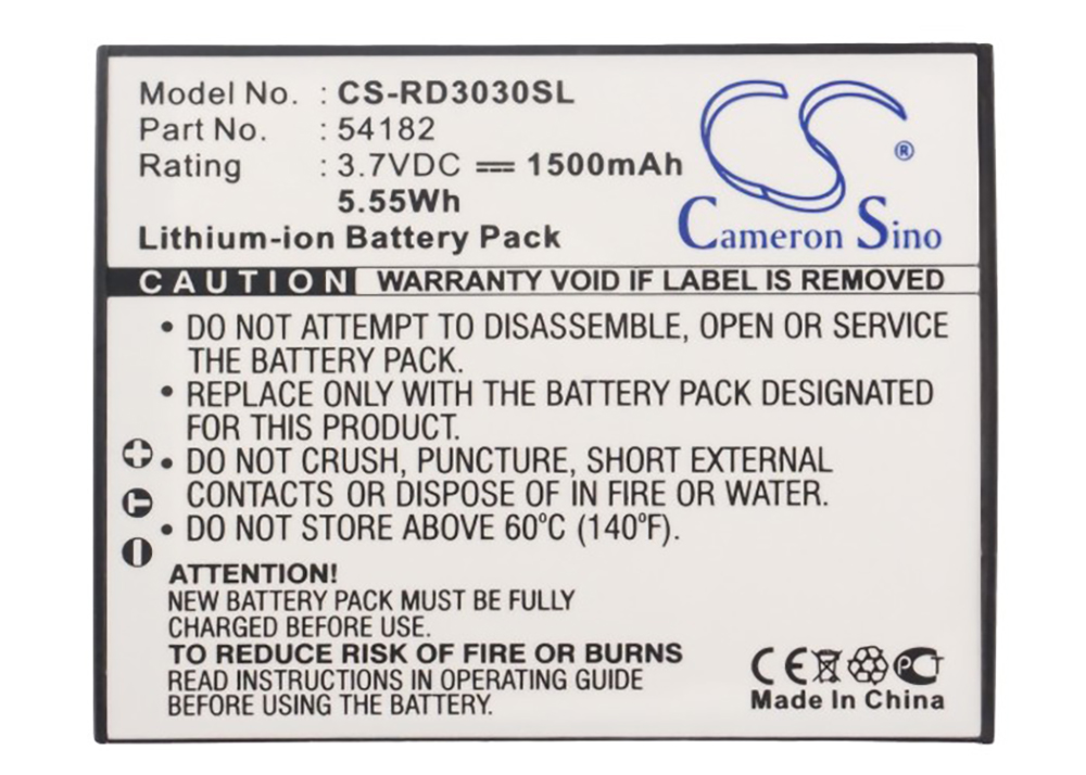 RCA Lyra X3000 battery replacement X3030 54182 1500mAh 3.7V
