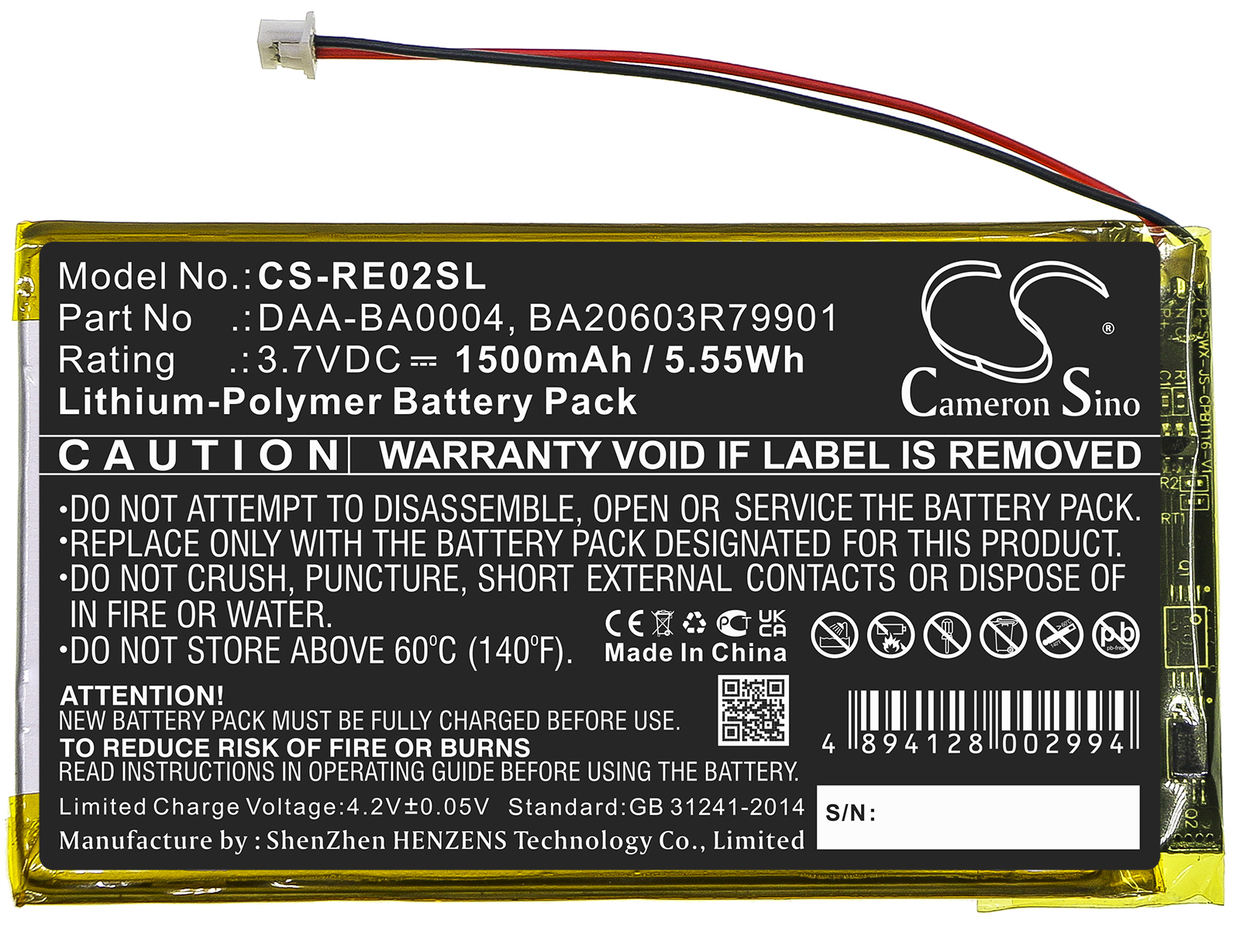 Creative Labs Zen Touch battery Nomad Jukebox DAP-HD0014 3.7v