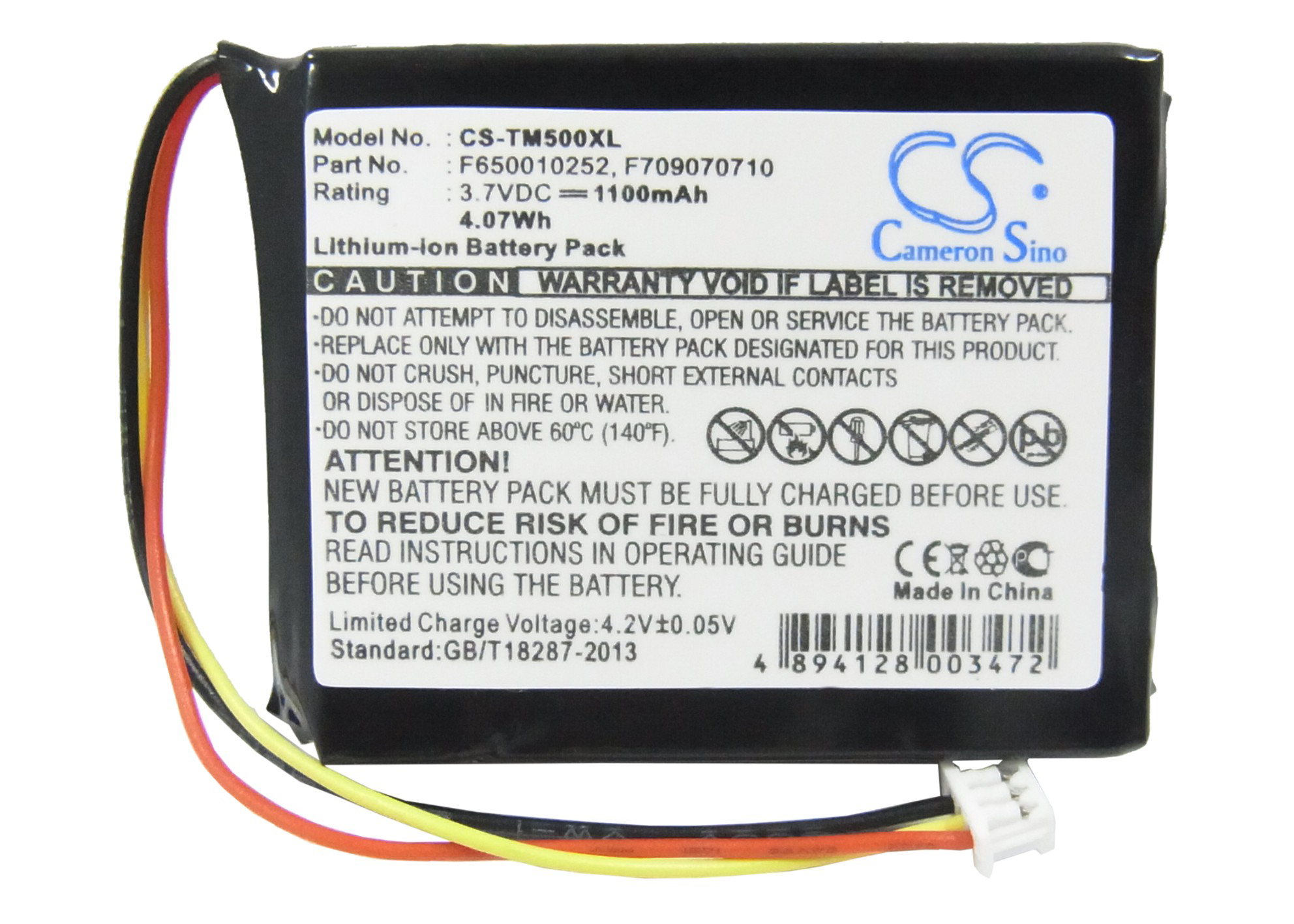 Tom-Tom ONE Europe Regional RIDER V2 replacement battery
