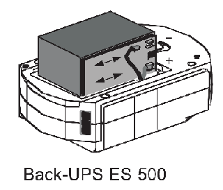 APC ES 500 battery removal, pull out battery