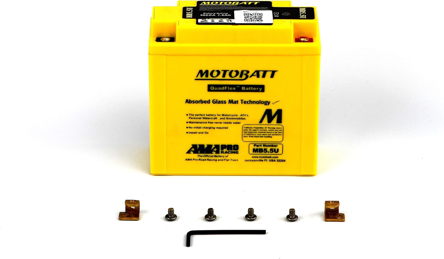 Motobatt MB5.5U sealed AGM battery motorbike