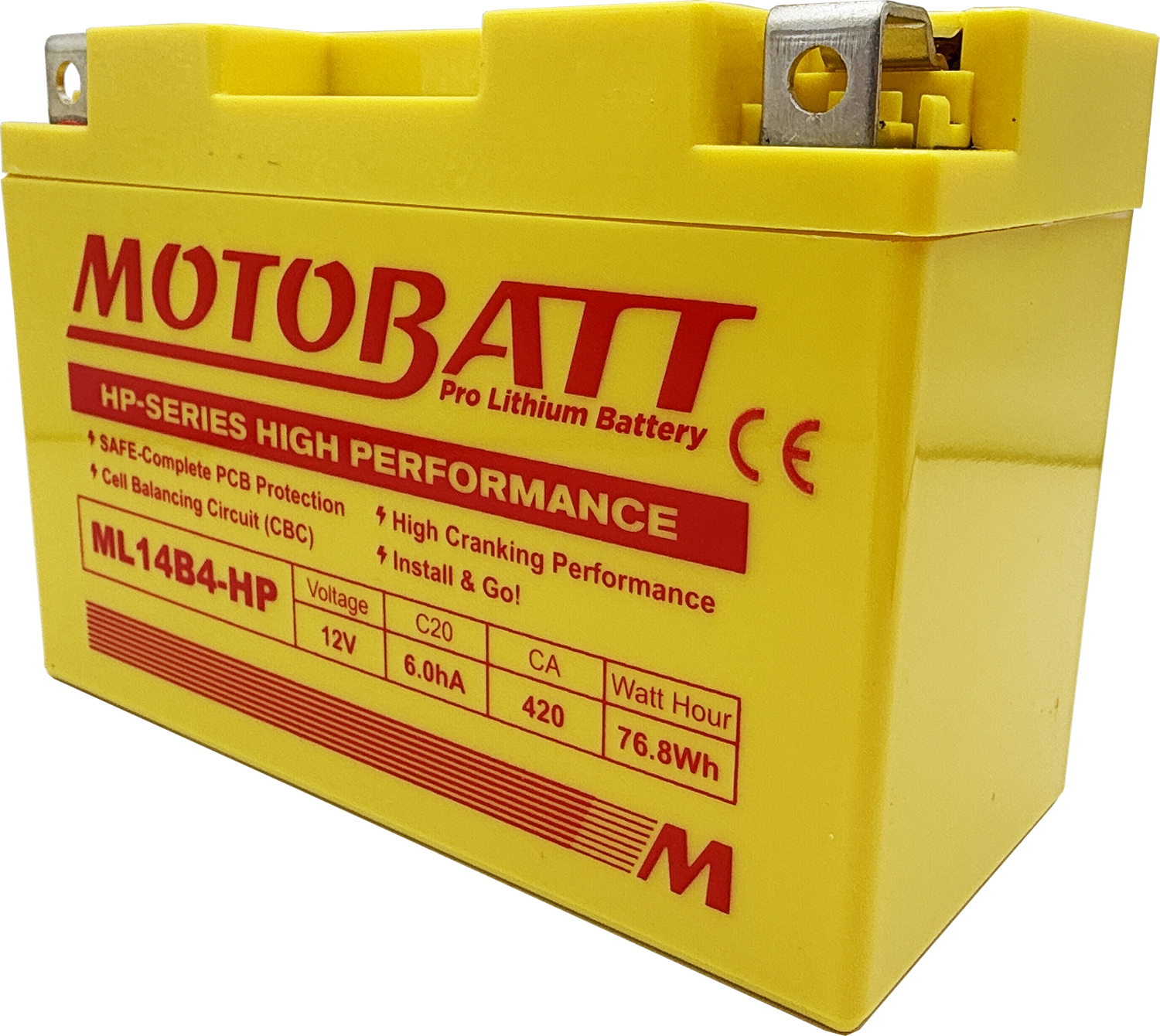 Motobatt ML14B4-HP battery 12v Pro Lithium 420CA