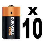 Duracell Plus D battery pack of 10 to replace LR20 and MN1300