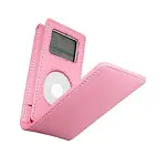 iPod Nano Leather case Pink very well padded belt clip