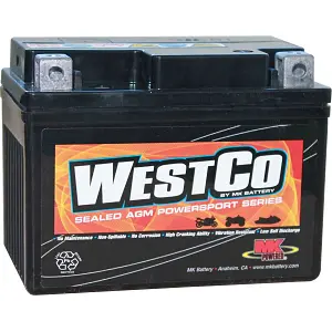 12VX4L-B WestCo 12v 4Ah motorbike battery replacement