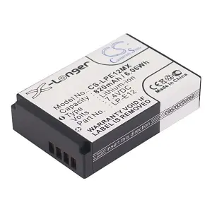 Canon EOS Rebel SL1 digital camera battery LP-E12 820mAh 7.4V