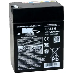 MK WestCo ES13-6 sealed battery replacement 6v 13ah
