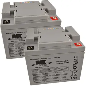 MK M45-12-SLD-M mobility scooter AGM batteries x2