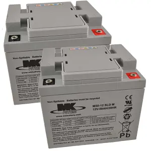 MK M50-12-SLD-M battery replacement 12v 50Ah AGM x2