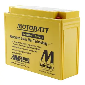 MB16AU Motobatt sealed AGM battery motorbike 230CCA
