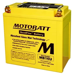 Motobatt MB16U battery AGM motorcycle 20ah 240CCA