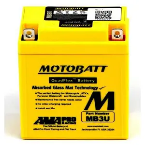 Motobatt AGM Quadflex MB3U battery replacement 12v 50CCA