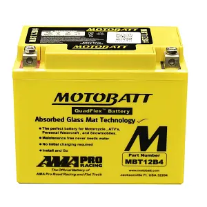 MBT12B4 Motobatt AGM battery replacement 150CCA