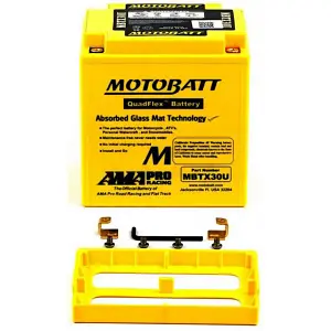 Motobatt MBTX30U battery AGM Yellow Motorcycle 32ah 385CCA