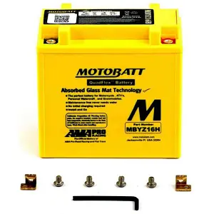 Motobatt MBYZ16H battery yellow AGM 12v motorcycle