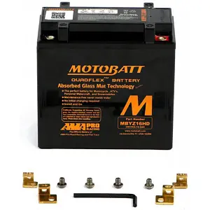 Motobatt MBYZ16HD battery black AGM 12v motorcycle