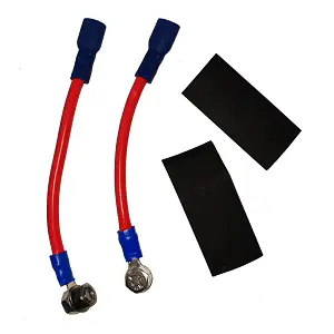 Pair of 75mm cables - ring to Faston F2 female connectors