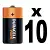 Duracell Plus D battery pack of 10 to replace LR20 and MN1300